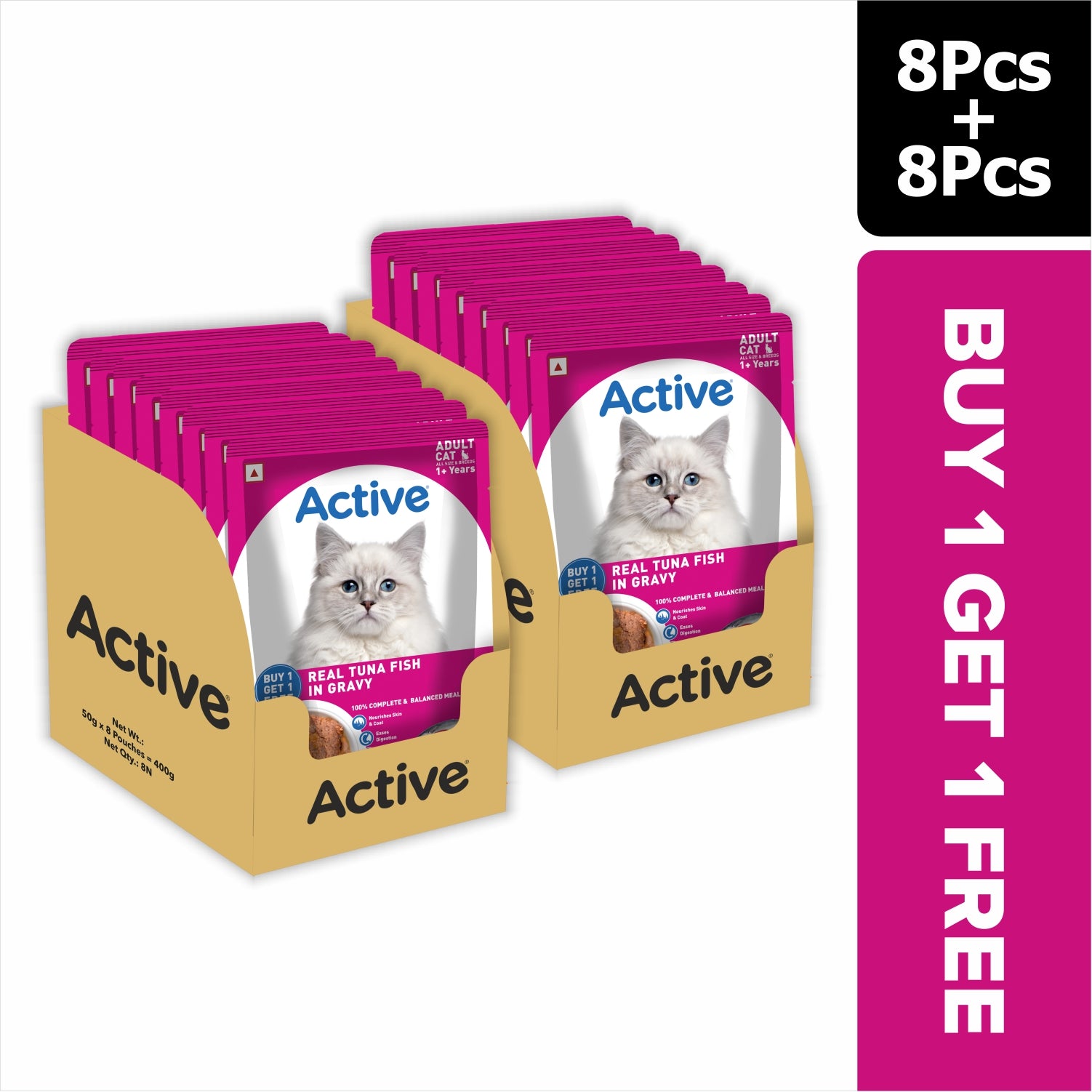 Active Real Tuna Fish in Gravy Adult Cat Wet Food ( Buy 1 Get 1 )
