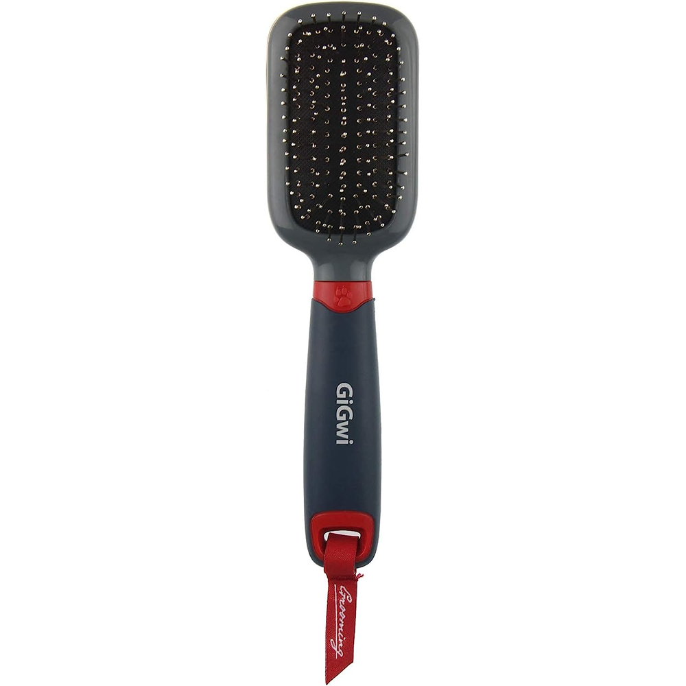 GiGwi Massage Brush With Pins For Dogs and Cats (Black) image 1