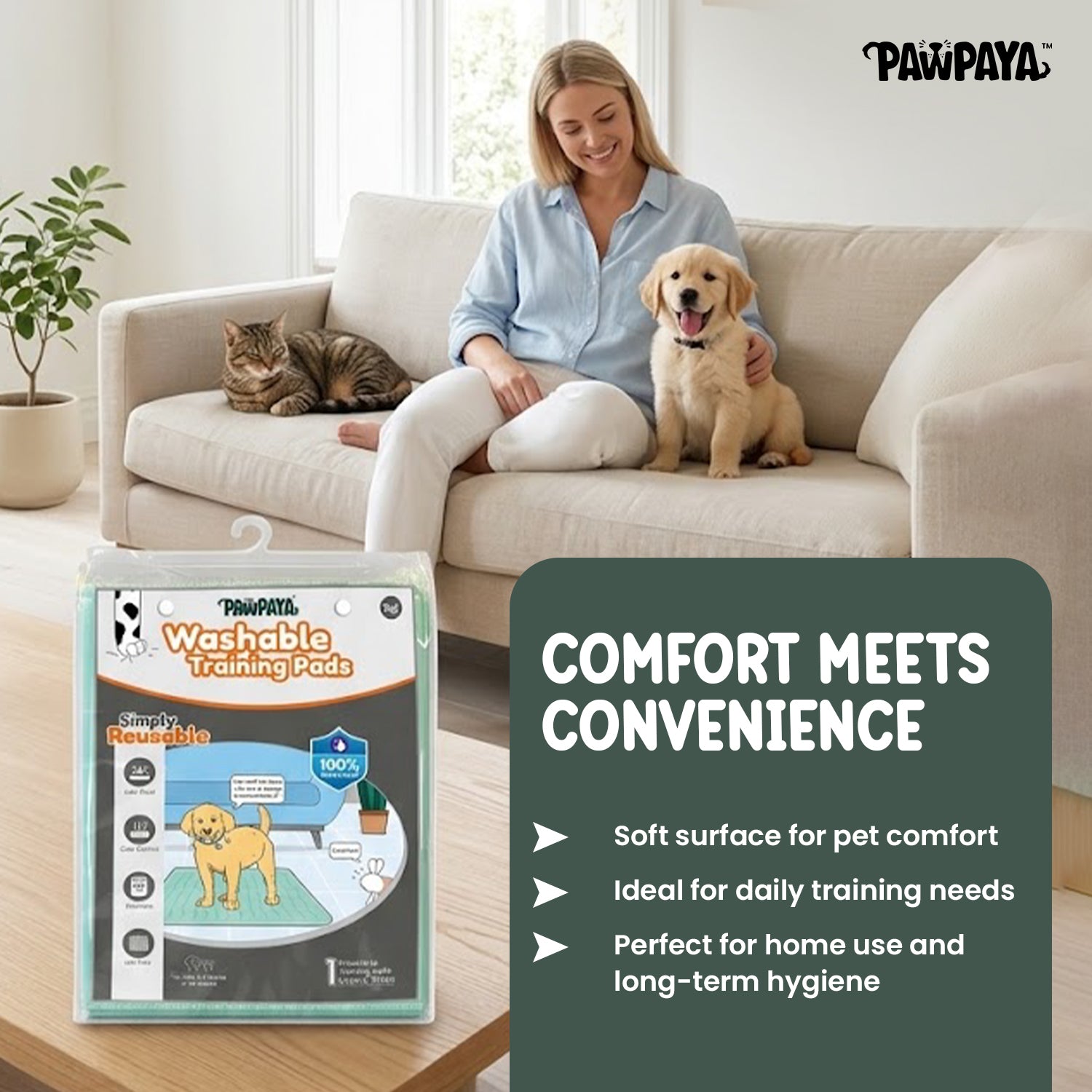 Pawpaya Washable Training Pads for Dogs (Pack of 1) image 3