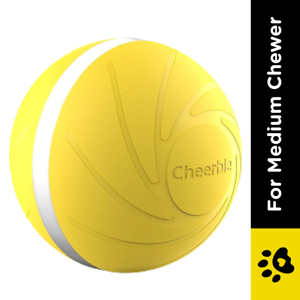 Cheerble Wicked Ball Interactive Toy for Dogs (Yellow) | For Medium Chewers image 2