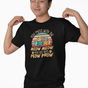 Seek Buy Love Funny Cat Lover Regular Tshirt (Black)