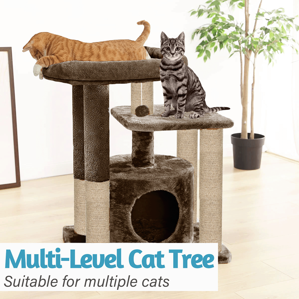 Furrlovers Cat Tree with Condo, Top Perch & Jute Rope Scratching Posts image 3