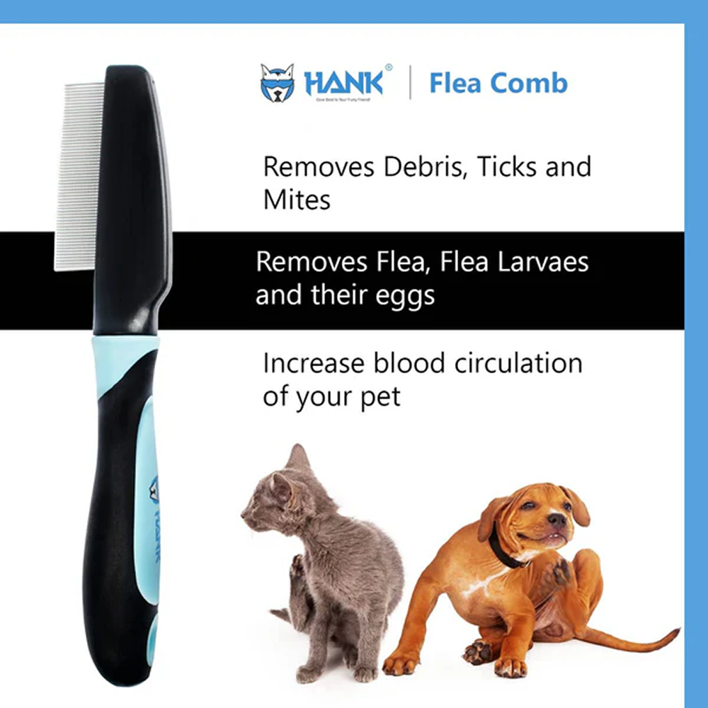 Hank Flea Comb for Pets (Blue) image 3