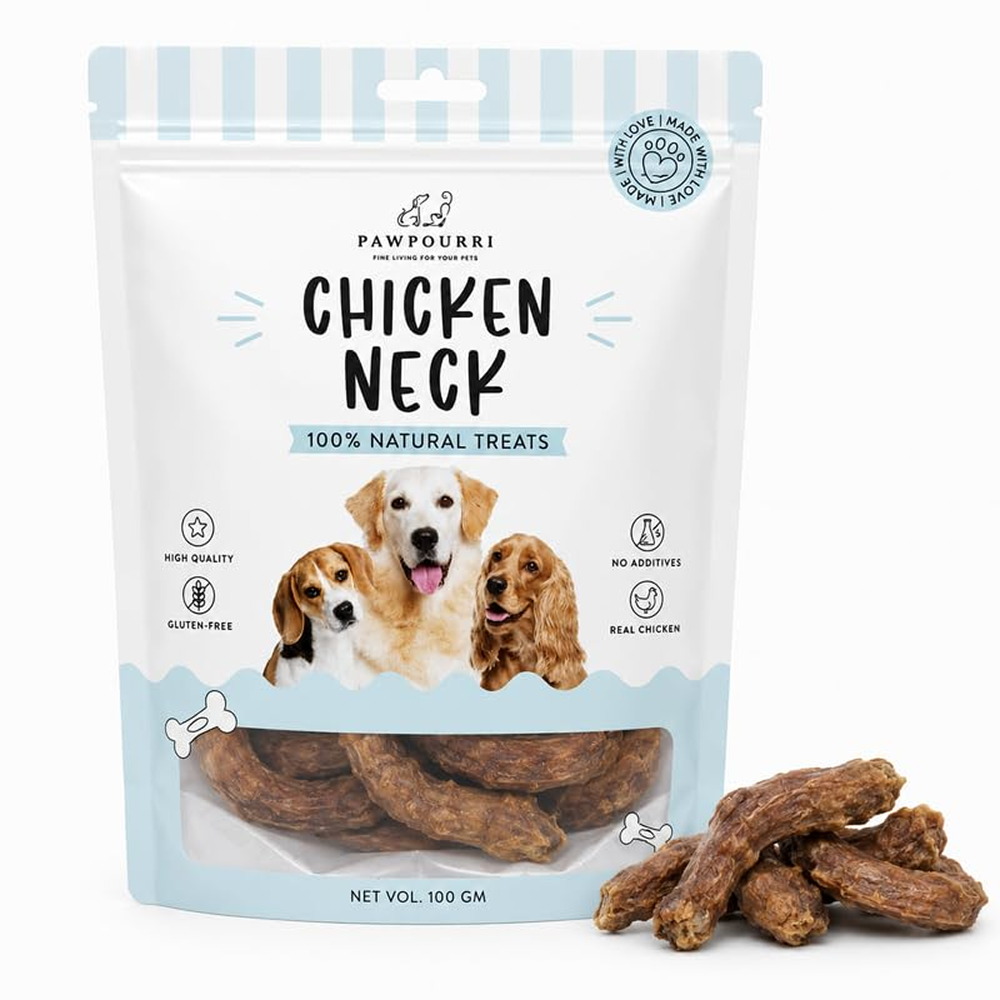 Pawpourri 100% Natural Chicken Neck Jerky Dog Treat