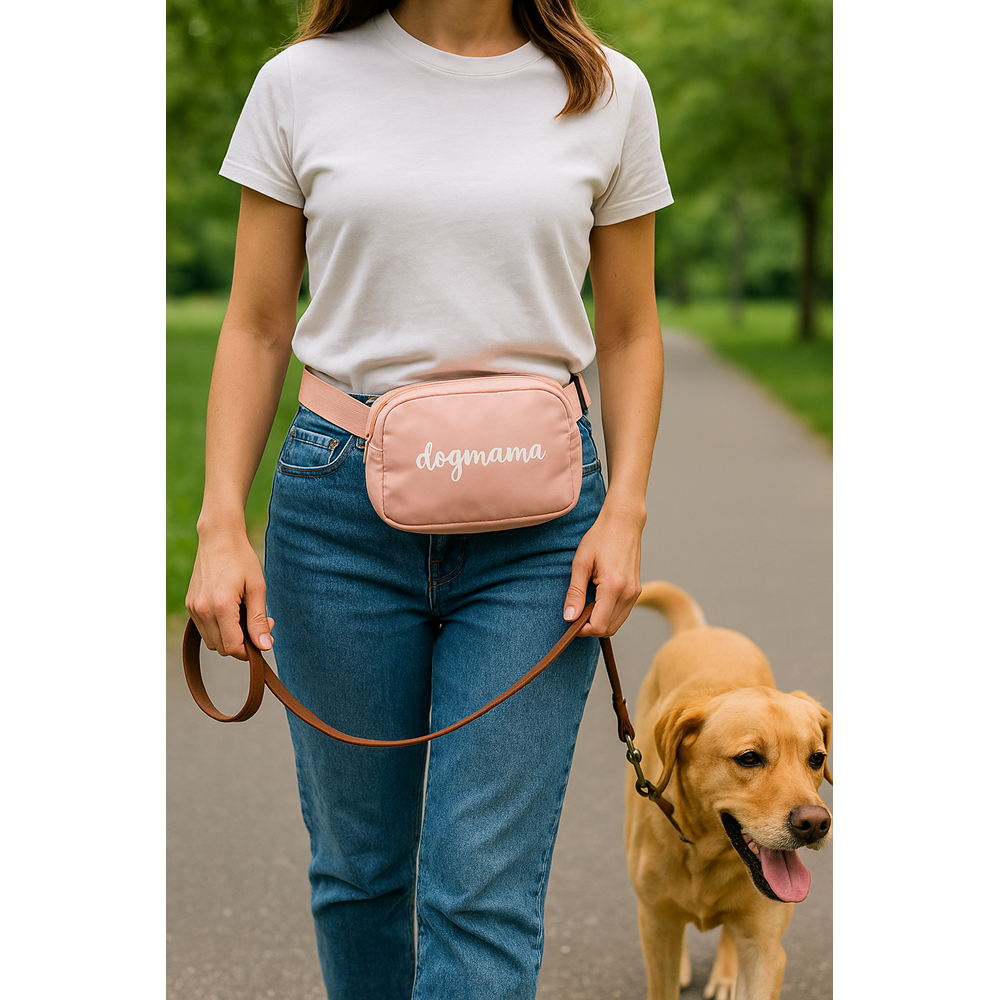 Talking Dog Club Dog Mama Waist Pouch Carry All Tote Bag for Women (Dusty Rose) image 1