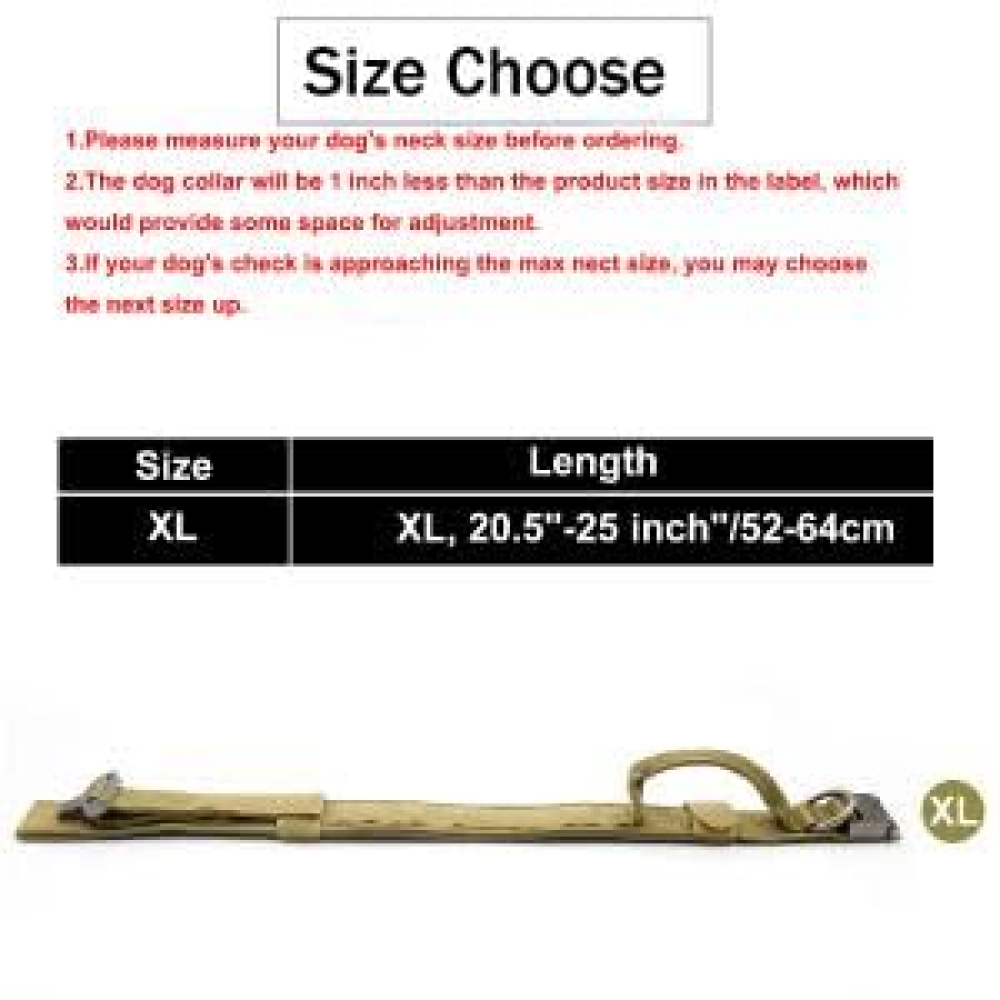 QPets Tactical Adjustable Nylon Collar with Handle for Dogs (Khaki) image 3