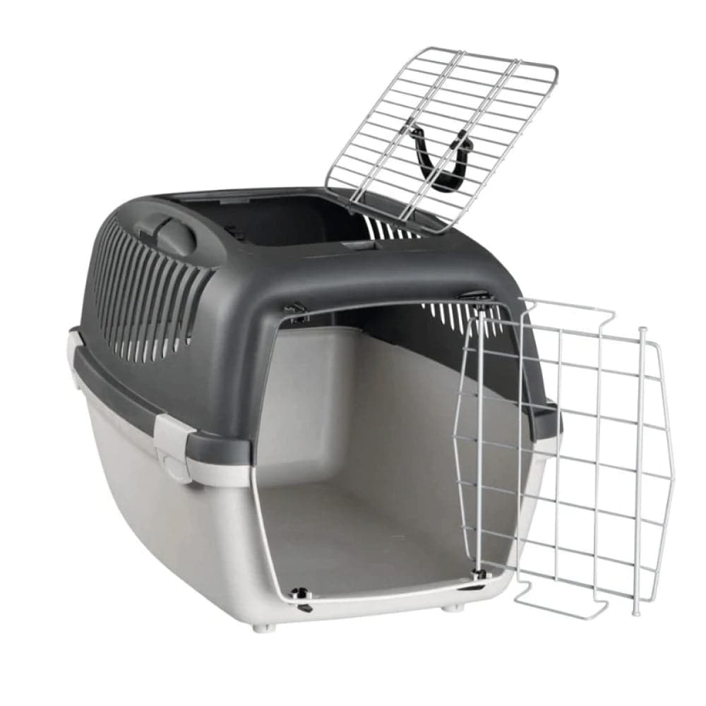 Trixie Capri 3 IATA Approved Open Top Carrier for Dogs and Cats (Dark Grey) image 2