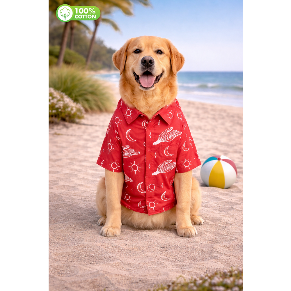 15 Furries Universe Printed Cotton Shirts for Dogs (Sangria Red)