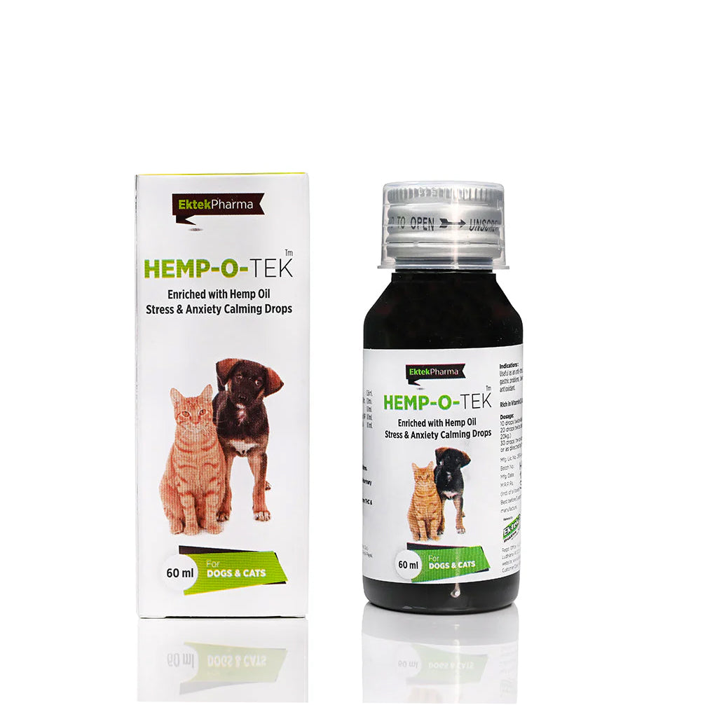Ek Tek Hemp O Tek Oil Stress & Calming Drops for Dogs and Cats