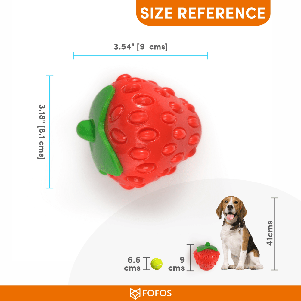 Barkbutler x Fofos Silence Strawberry Squeaky Chew Toy for Dogs image 3