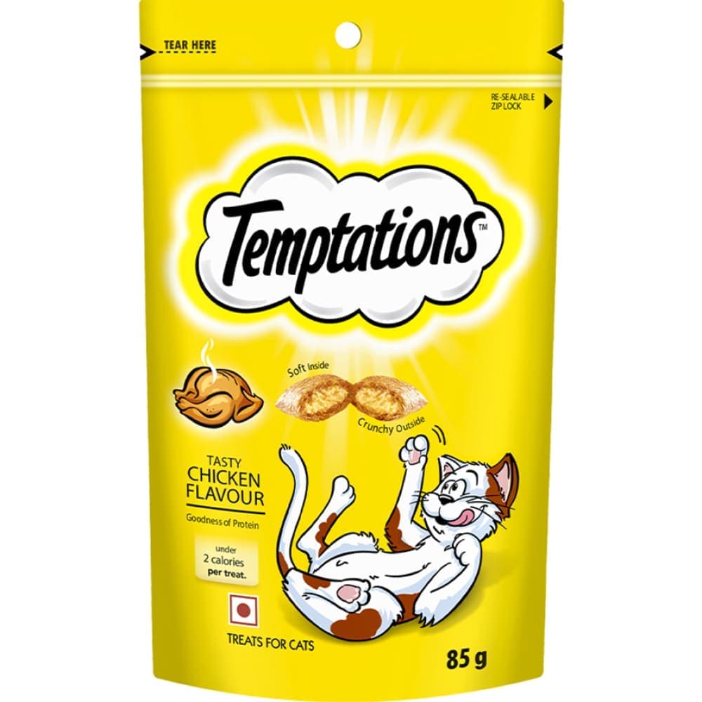 Temptations Savoury Salmon, Seafood Medley and Tasty Chicken Flavour Cat Treats Combo image 3