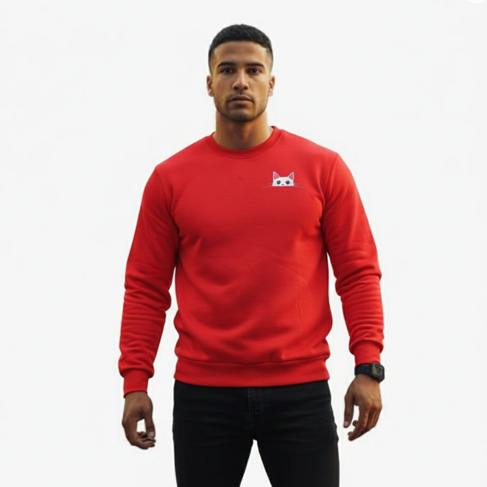 Cat Parent Sweatshirt For Men and Women (Red) image 1