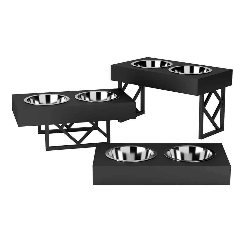 Pawpourri Premium Metal Elevated Adjustable Diner for Dogs (Black) image 4