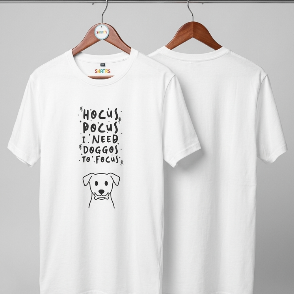 Skatrs Hocus Pocus, I Need Doggos to Focus Graphic Tshirt for Men and Women image 4