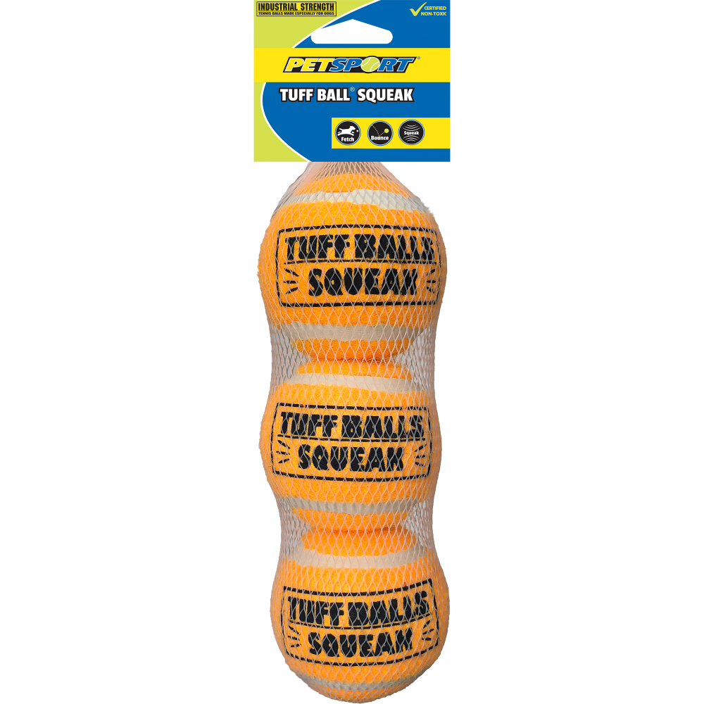 Petsport Tuff Balls Squeak Mesh Toy for Dogs (Orange) image 3