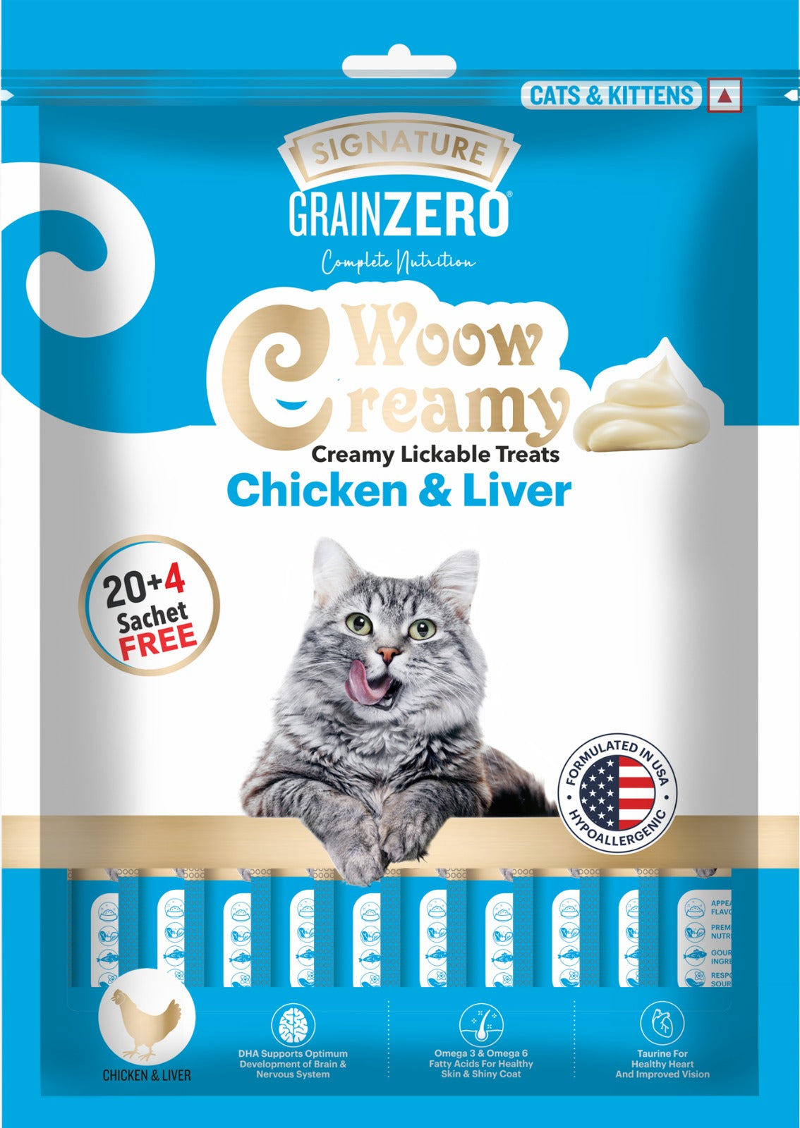 Signature Grain Zero Chicken and Liver Lickable Creamy Cat Treats image 5