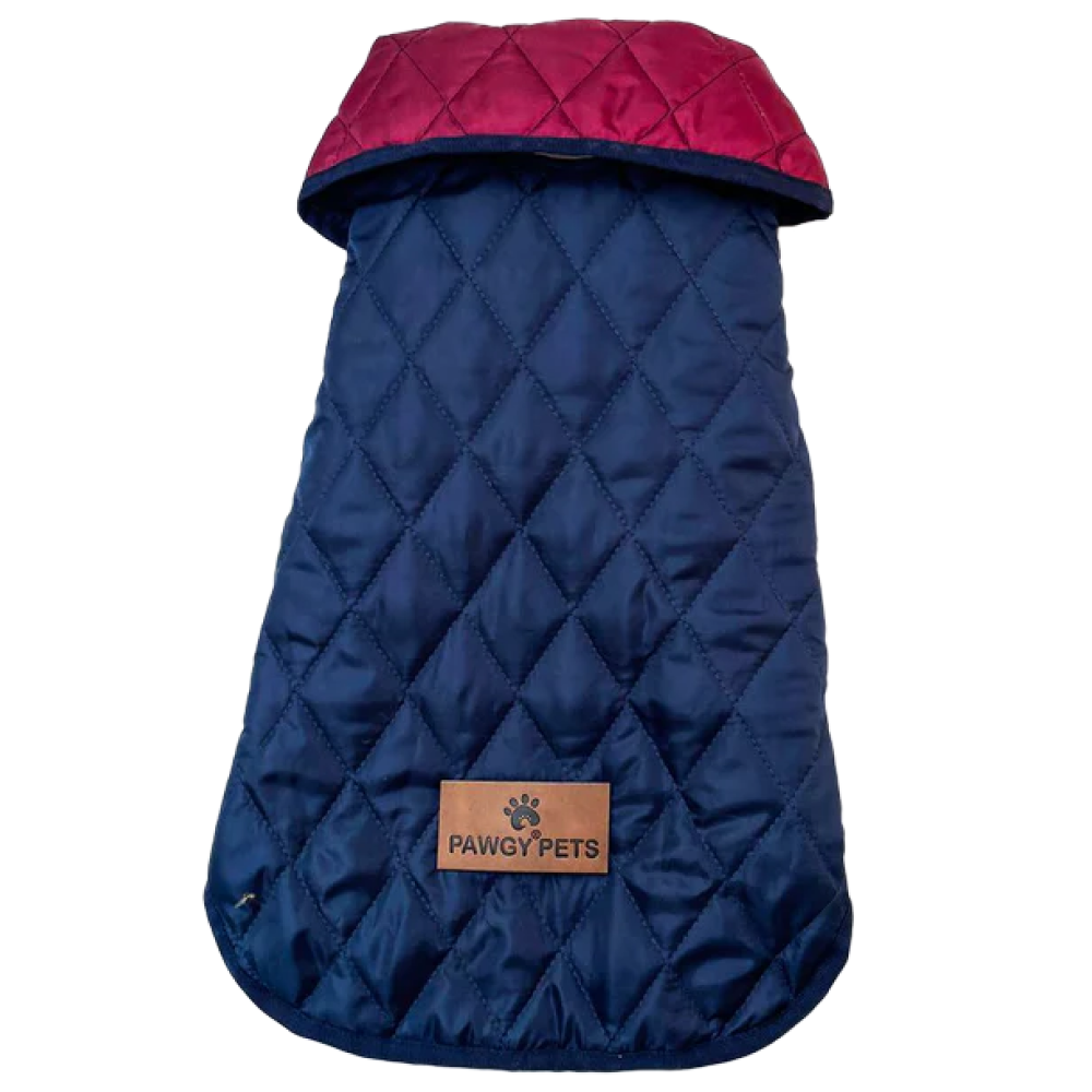 Pawgypets Reversible Quilted Jacket for Dogs and Cats (Navy Blue/Maroon) image 3