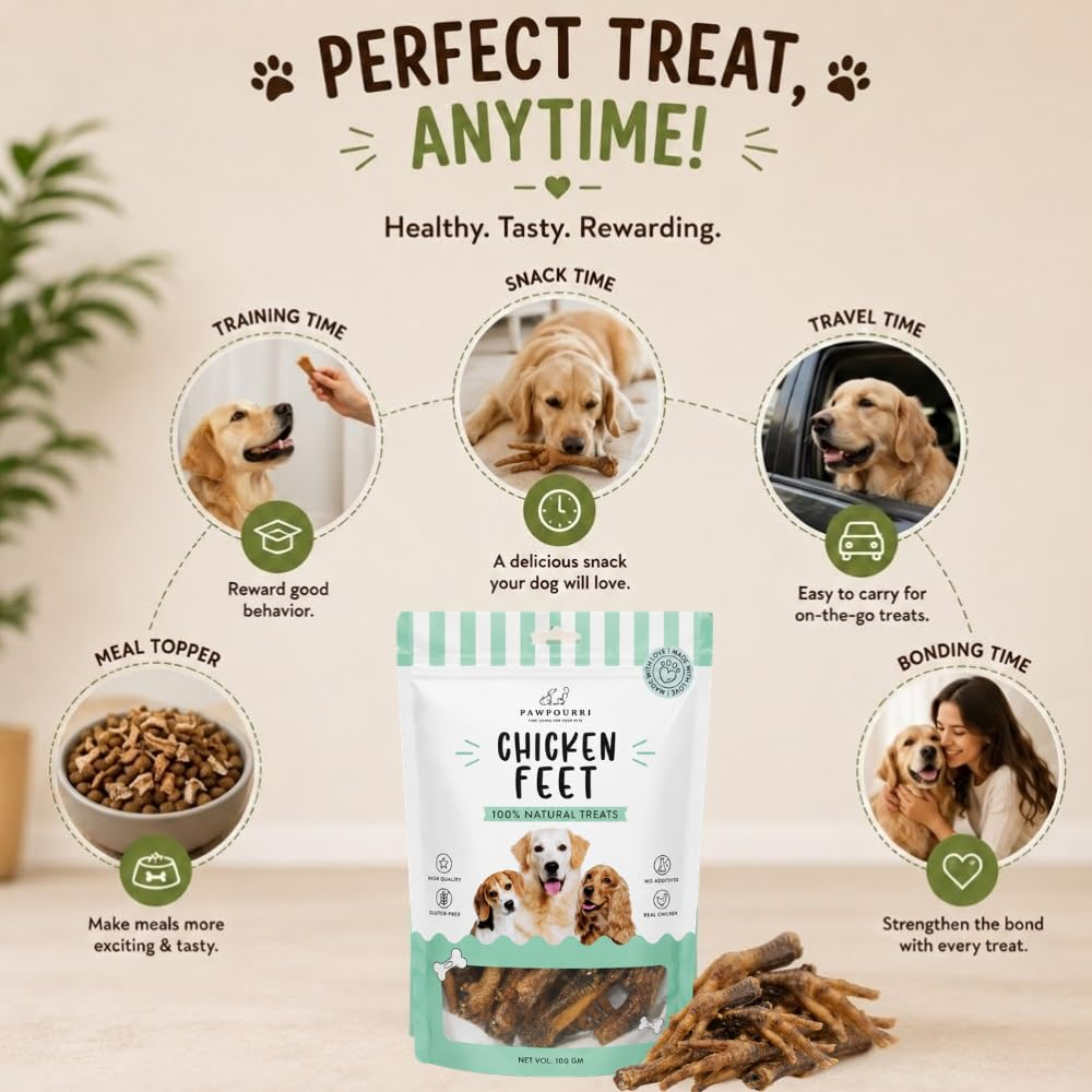 Pawpourri 100% Natural Chicken Feet Dog Treat image 4