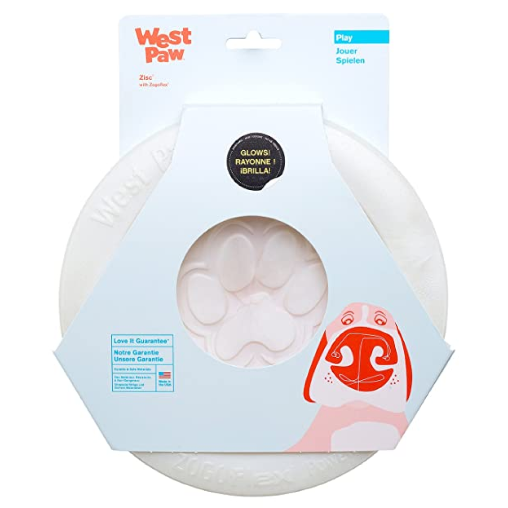 West Paw Design Glow in the Dark Zisc for Dogs (White)
