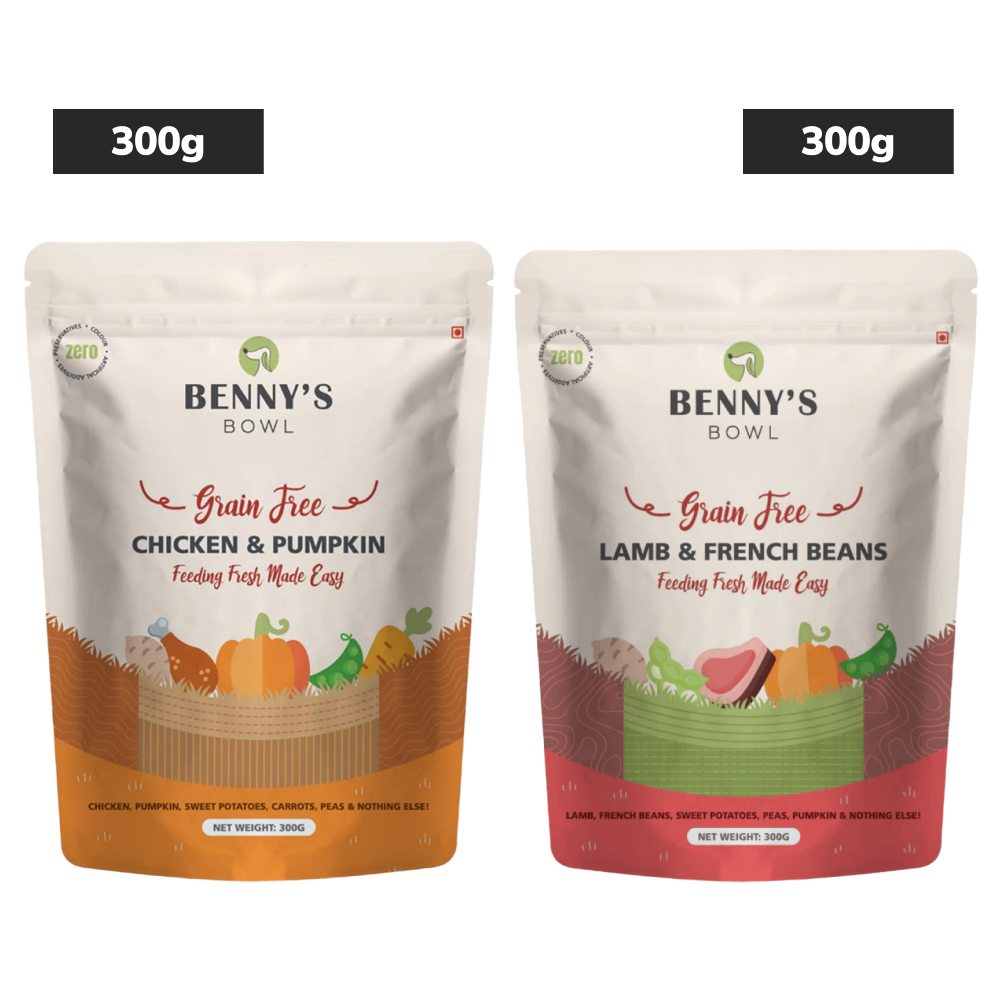 Bennys Bowl Lamb and French Beans & Chicken and Pumpkin Dog Fresh and Wet Food Combo image 1