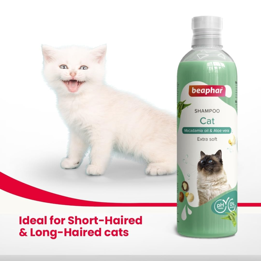 Beaphar Macadamia Oil & Aloe Vera Dryness & Itch Relief Shampoo for Cats image 4