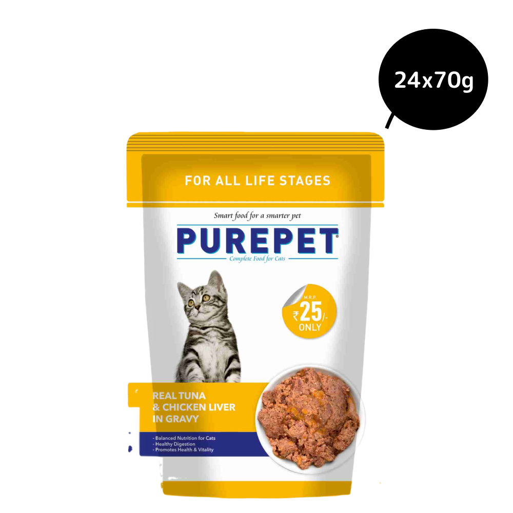 Purepet Real Tuna & Chicken Liver in Gravy Cat Wet Food image 8