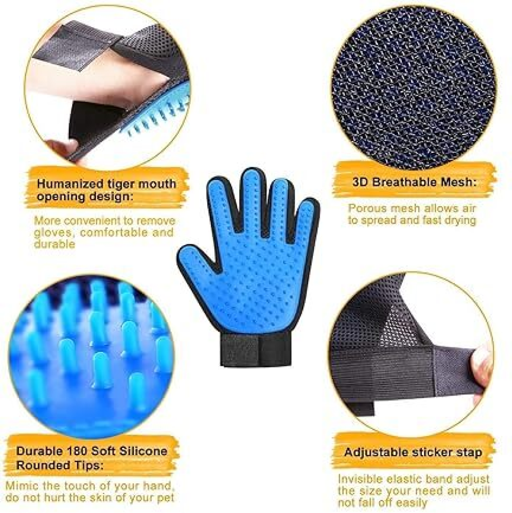 Chullbull Grooming Bath Gloves for Dogs (Blue/Black) image 3