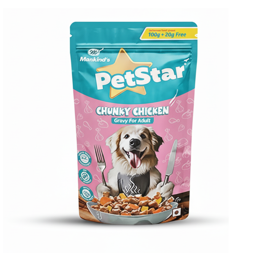 Mankind Petstar Chunky Chicken Gravy Adult Dog Wet Food image 2