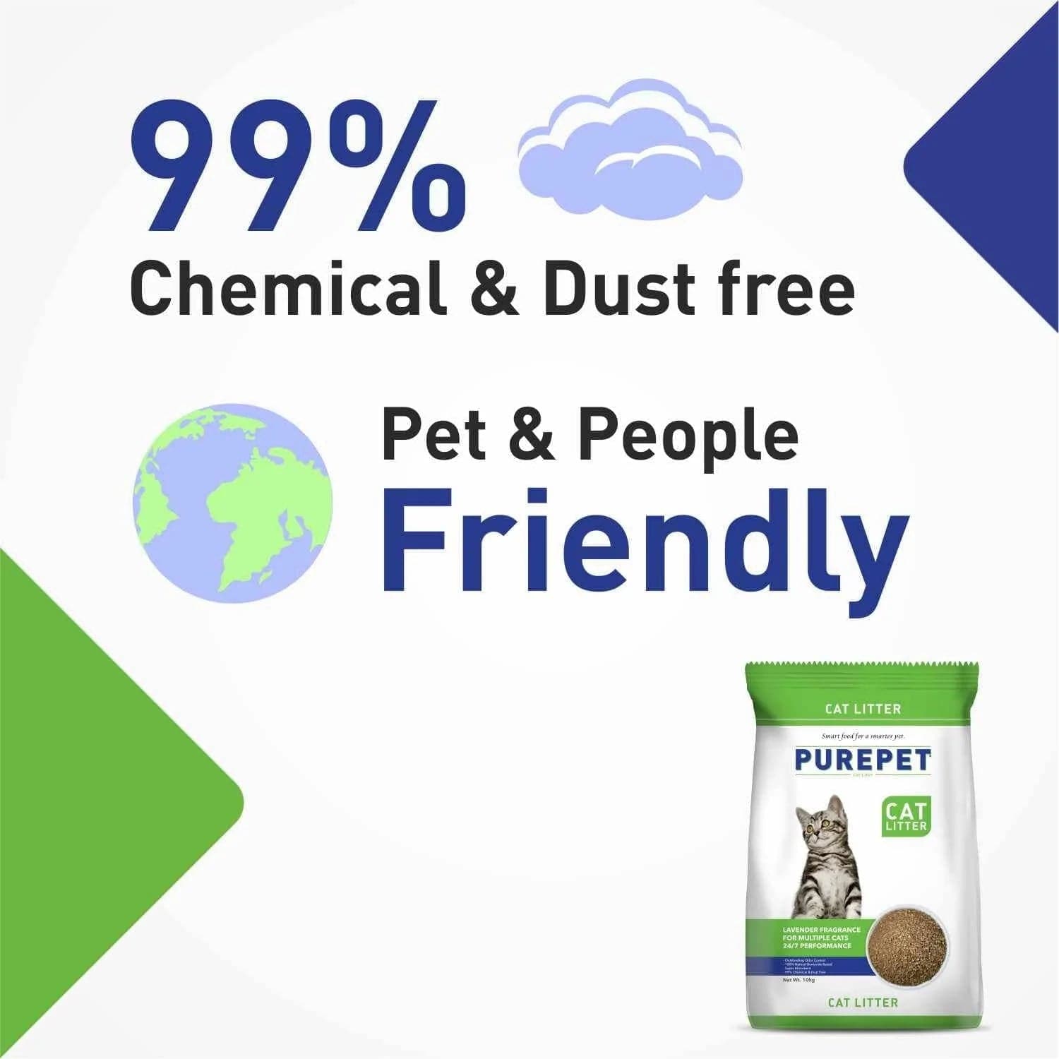 Purepet Lavender Scented Clumping Cat Litter and M Pets Cat Litter Scoop (Black) Combo image 6
