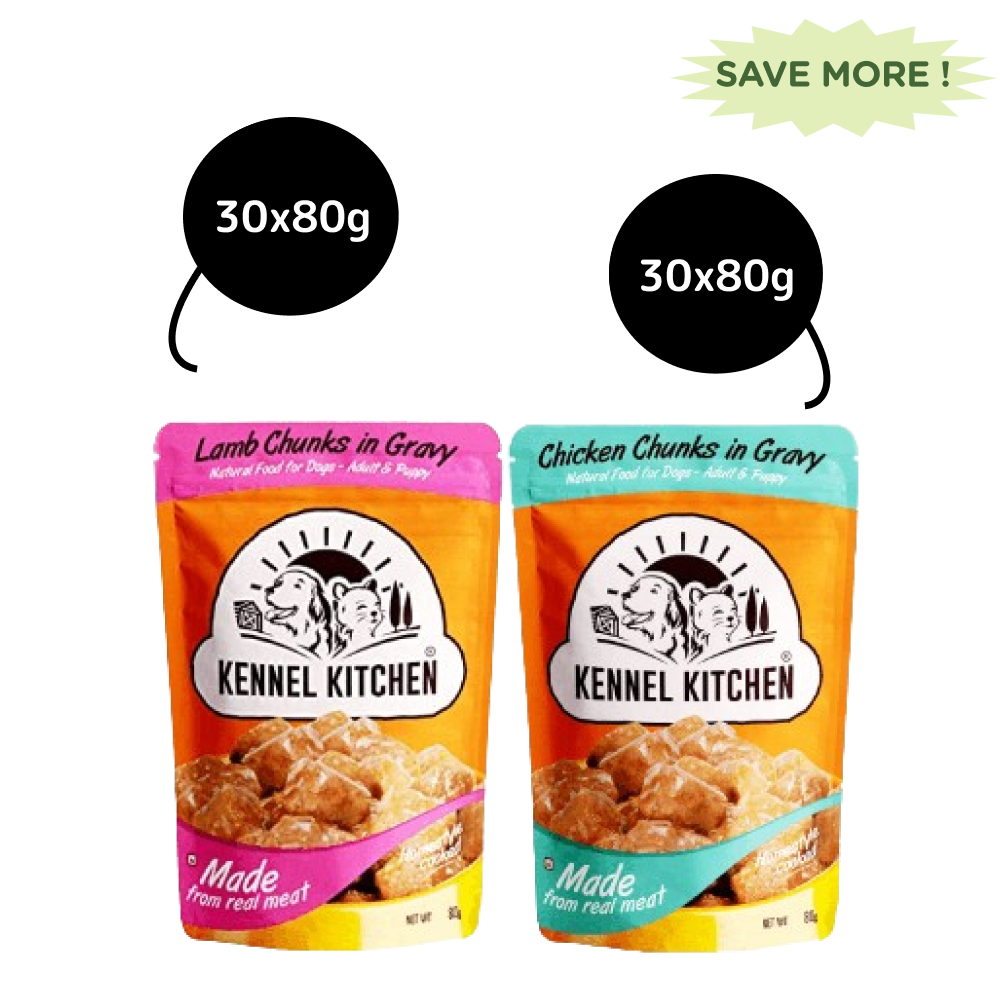 Kennel Kitchen Lamb Chunks in Gravy and Chicken Chunks in Gravy Adult and Puppy Dog Wet Food (All Life Stage) Combo image 4