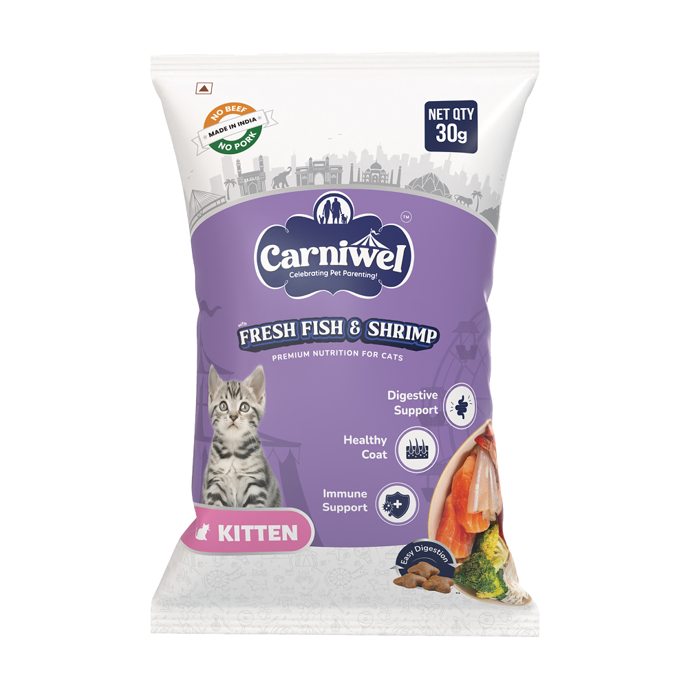 Carniwel Fresh Fish and Shrimp For Kitten Cat Dry Food (30g)