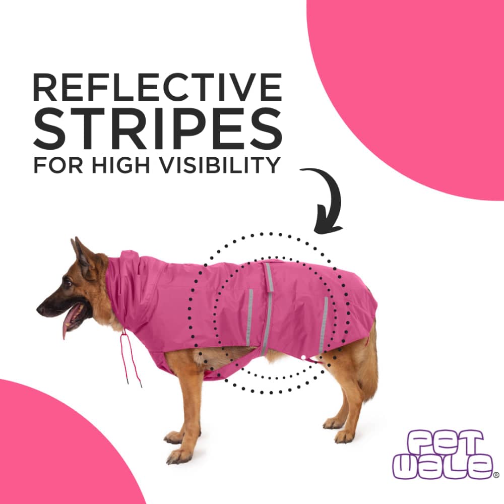 PetWale Reflective Raincoat for Dogs (Pink) image 6