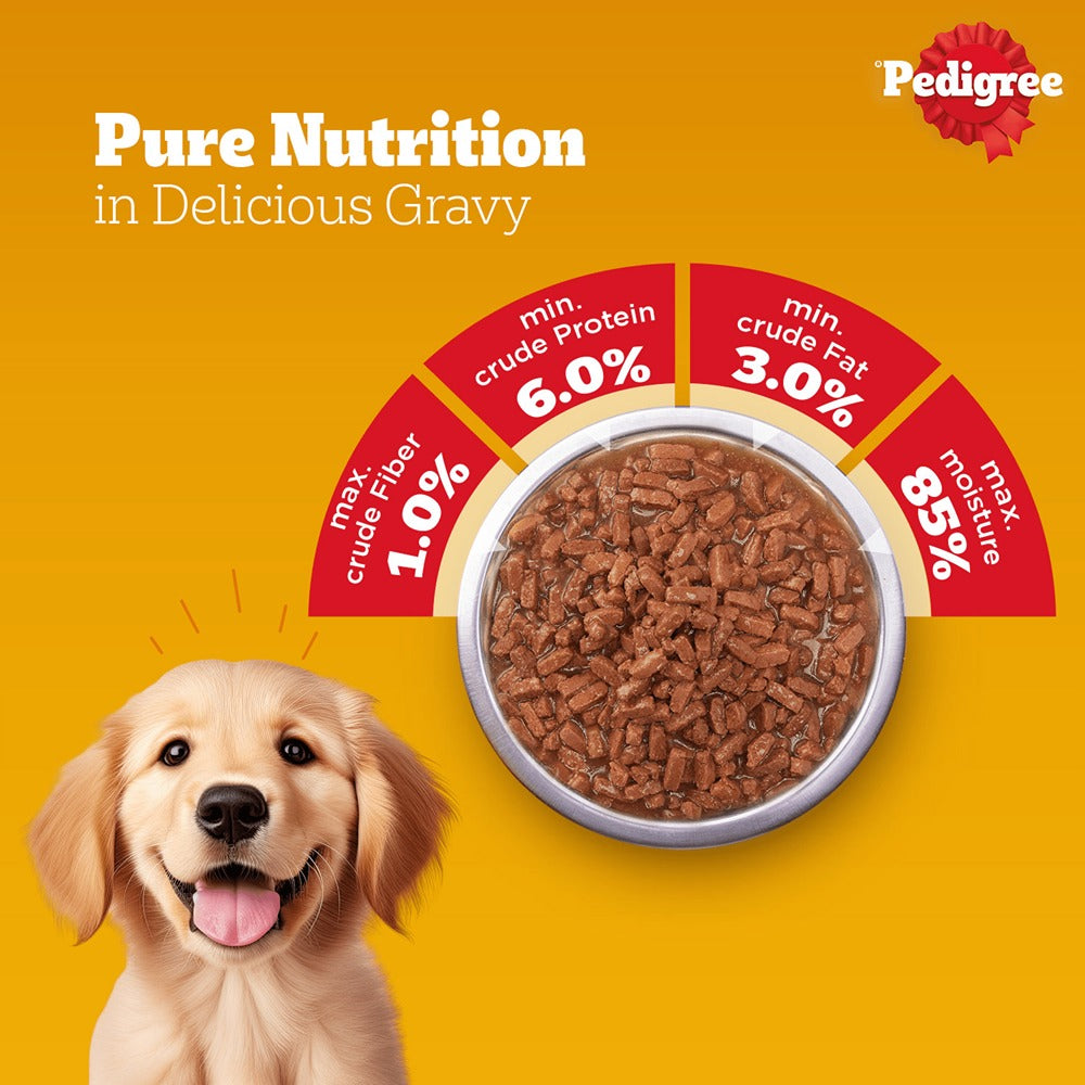 Pedigree Chicken & Liver Chunks in Gravy Puppy Wet Dog Food image 8