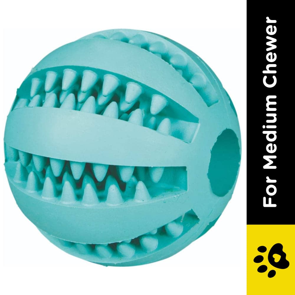 Trixie Denta Fun Ball Mint Flavour Natural Rubber Toy for Dogs | For Medium Chewers image 2