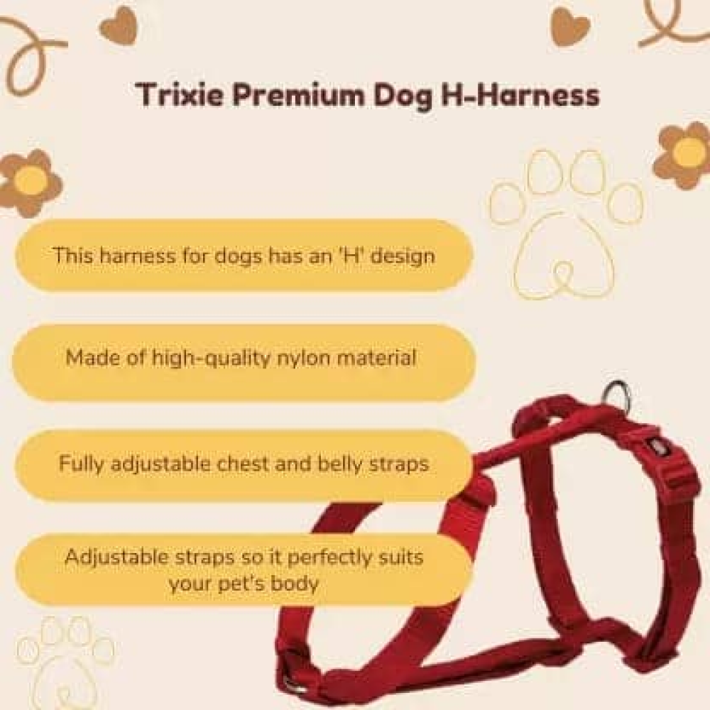 Trixie Classic H Harness for Dogs (Red) image 2