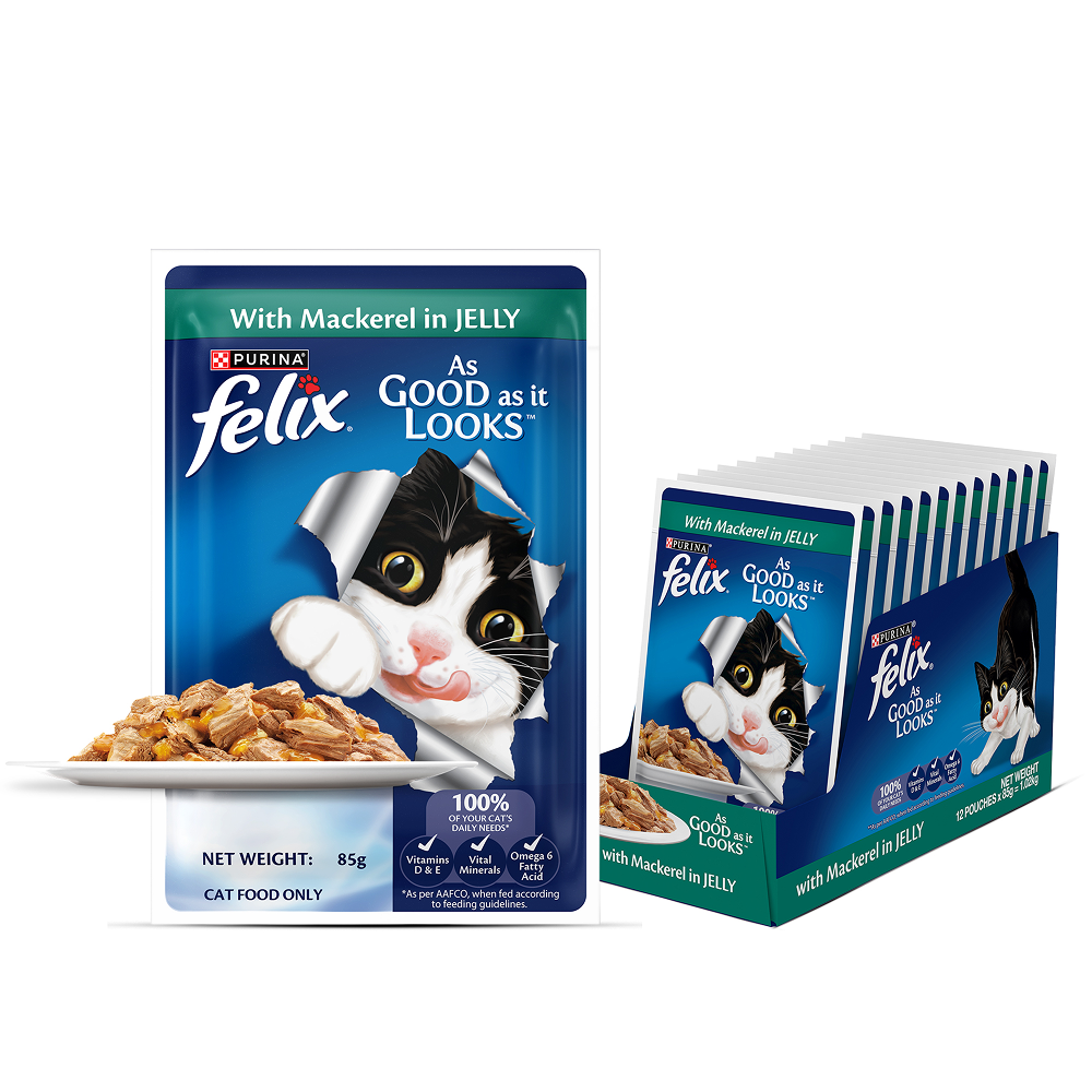 Purina Felix with Mackerel in Jelly Complete and Balanced Adult Cat Wet Food image 8