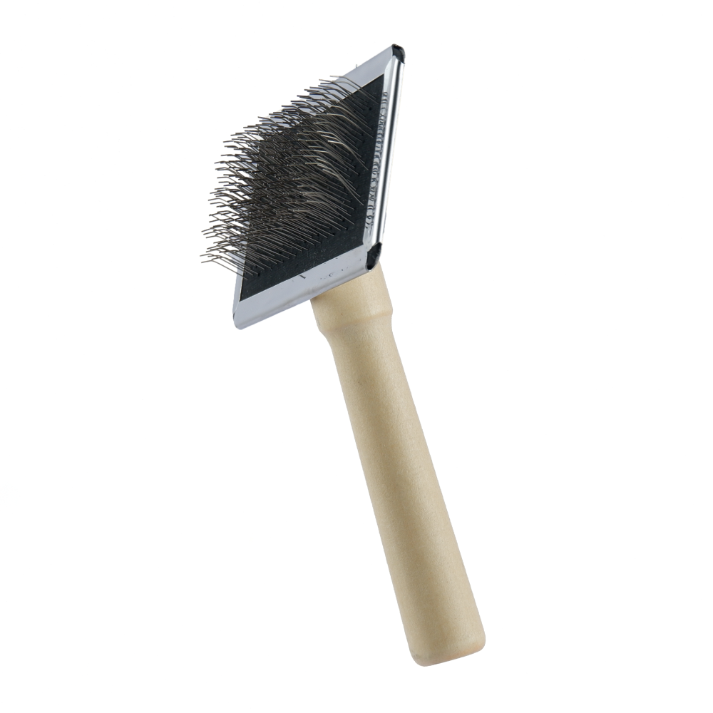 Trixie Slicker Wooden Brush with Brush Cleaner for Dogs and Cats (Black) image 5
