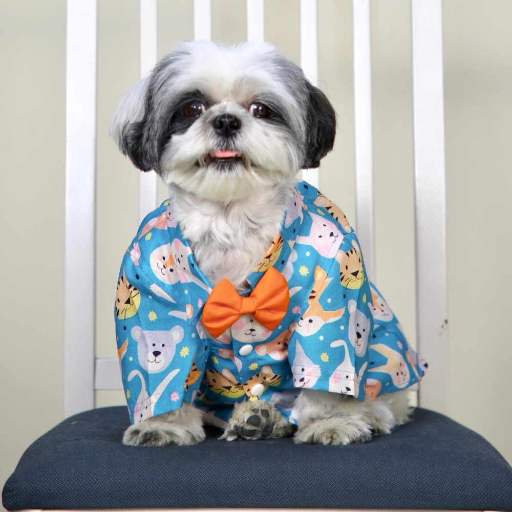 Dogobow Animal Print Shirt for Dogs (Teal) image 1
