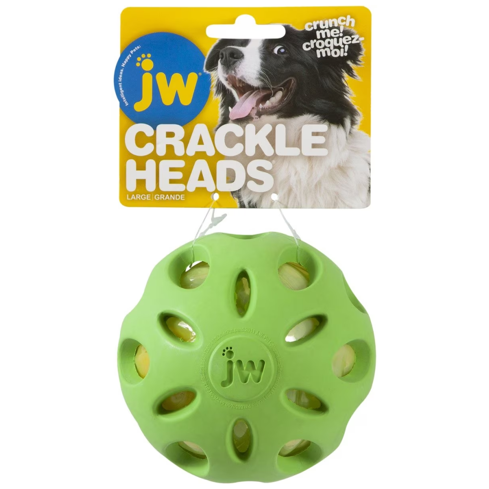 JW Crackle Heads Crackle Ball Toy for Dogs (Green) image 2
