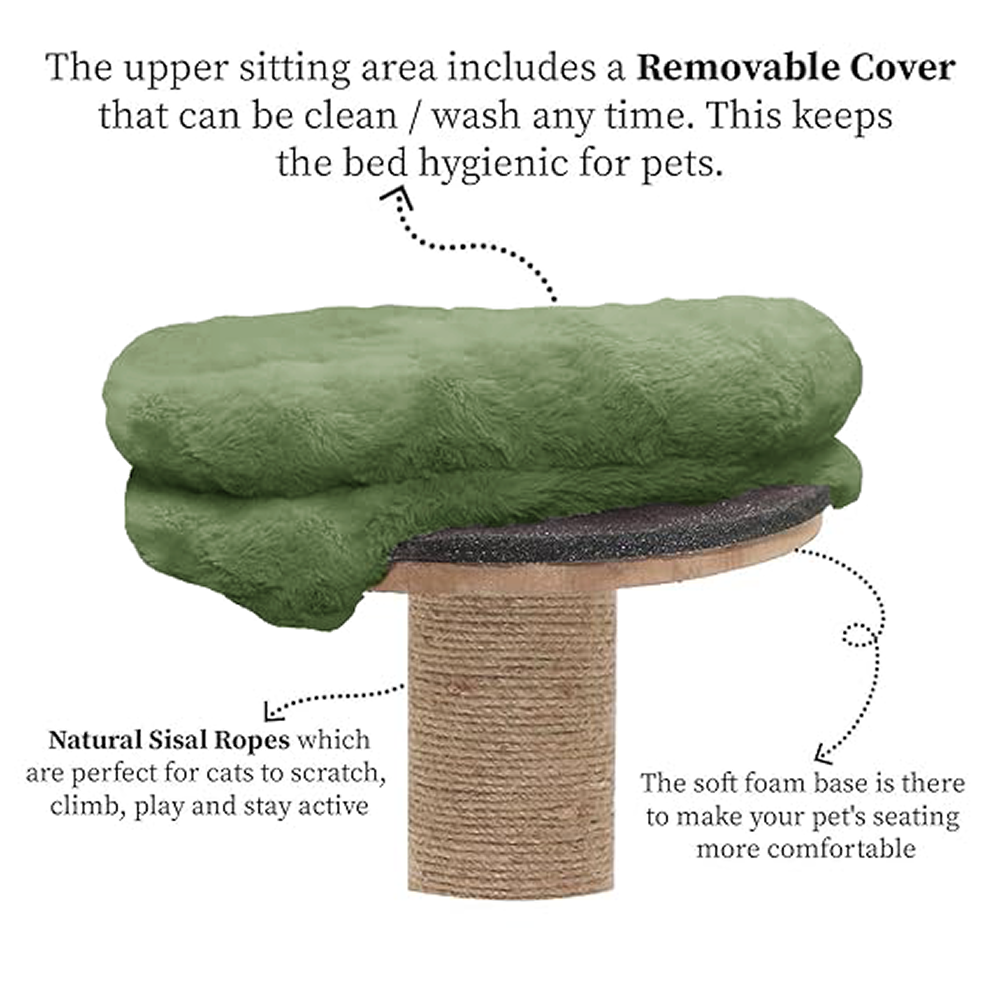 Furrlovers Fur Activity Cat Tree Scratching Post with Sisal Tower (Green) image 2