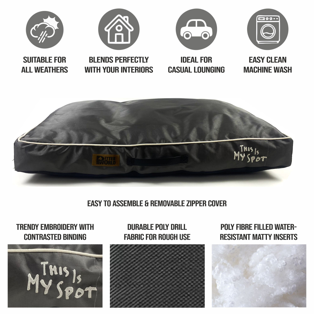 Petter World Waterproof Easy Clean Monsoon Bed with Removable & Washable Cover (Steel Grey) image 5