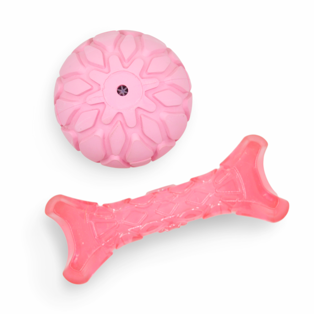 Barkbutler x Fofos Milk Bone & Ball Toy for Dogs (Pink) image 6
