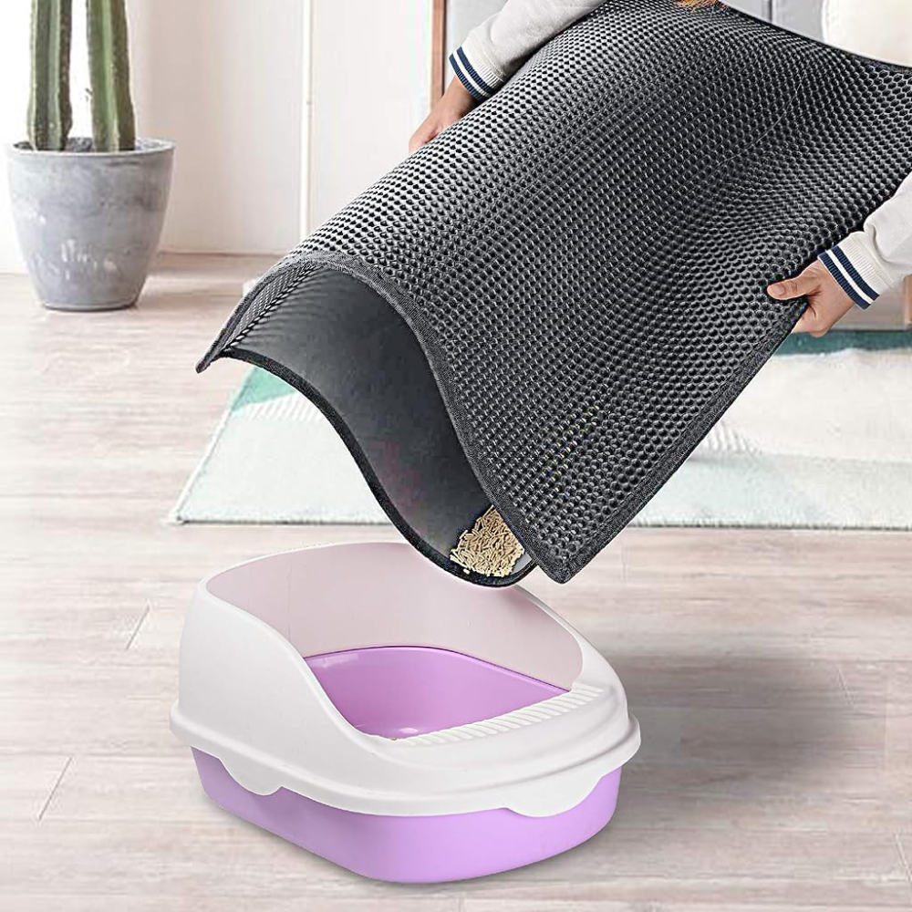 QPets Double Layer Litter Mat for Cat (Grey) image 7