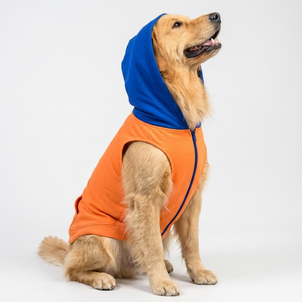 Skatrs Sunset Splash In-Style Hoodie For Dogs and Cats (Orange & Blue) image 6