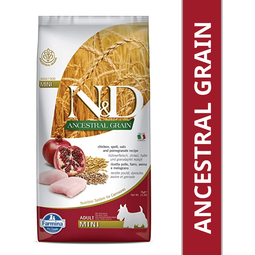 Farmina N&D Ancestral Grain Chicken & Pomegranate Adult Mini Dog Dry Food image 9