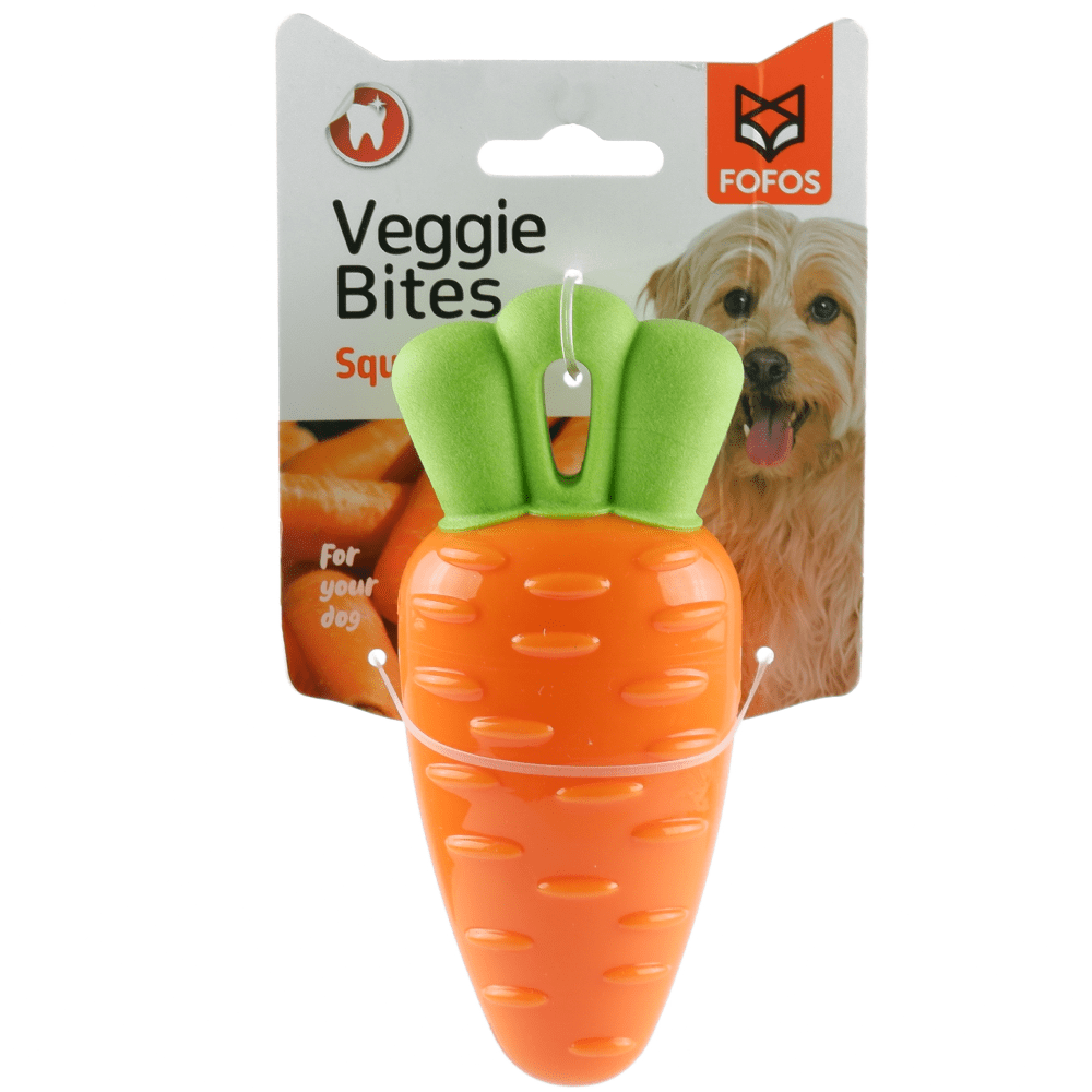 Barkbutler x Fofos Vegi Bites Carrot Squeaky Toy for Dogs | For Medium Chewers image 2