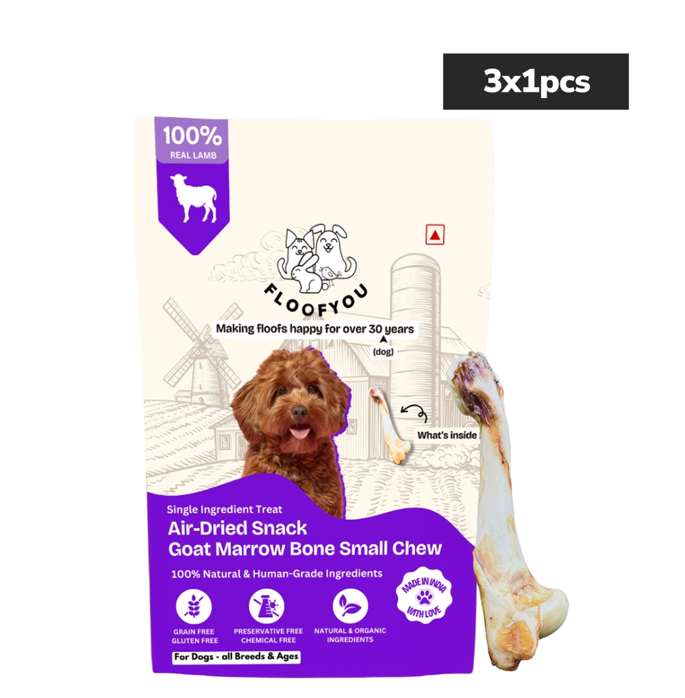 Floofyou Air Dried Goat Marrow Small Bone Dental Chew Dog Treats image 3