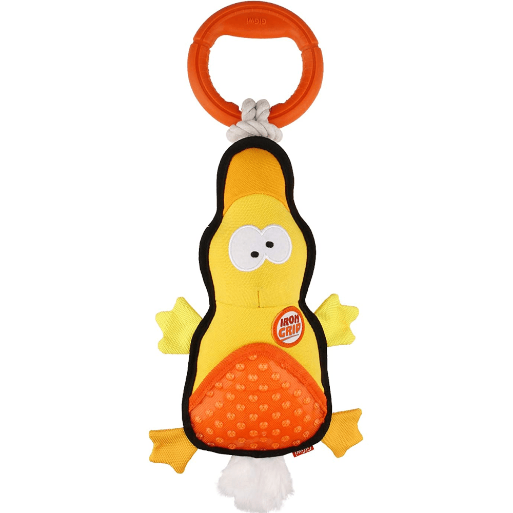 GiGwi Iron Grip Duck Plush with TRP Handle Toy for Dogs (Yellow) image 4