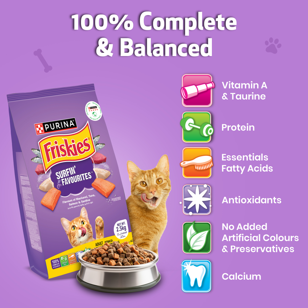 Friskies Surfin Cat Dry Food and Purina Felix Chicken with Jelly Adult Cat Wet Food Combo image 3