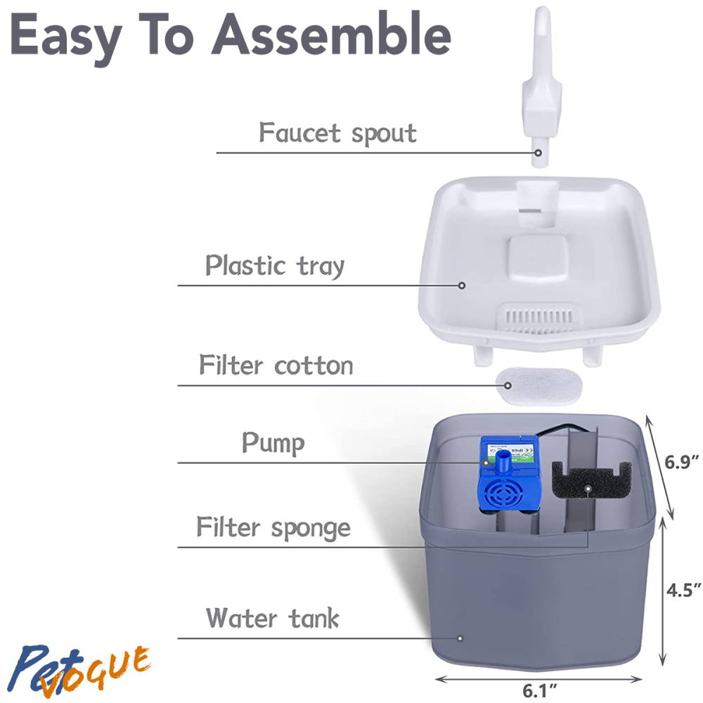 Pet Vogue Automatic Electric Water Fountain with LED Light for Cats (Grey) image 3